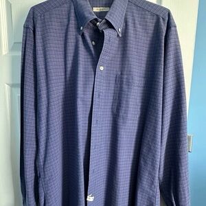 Burberry Navy Checkered Casual Shirt